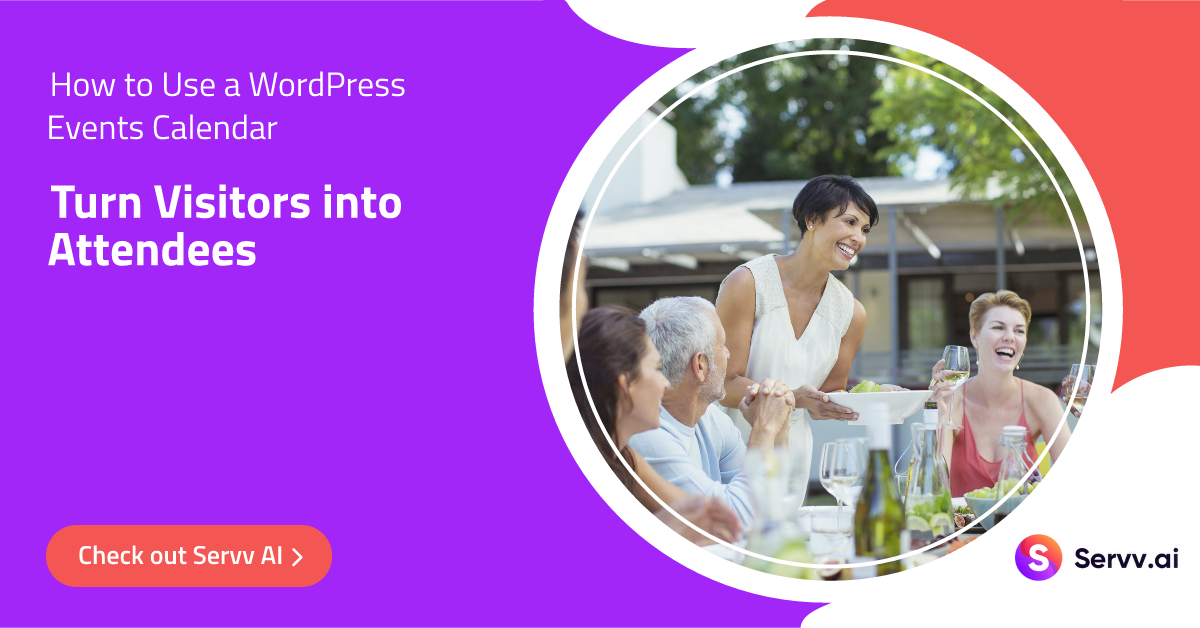 host wordpress events calendar with servv ai