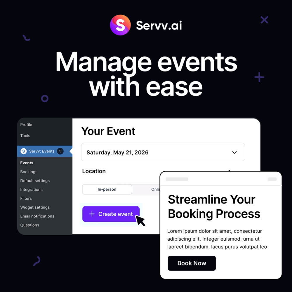 Servv AI - Wordpress Booking Plugin