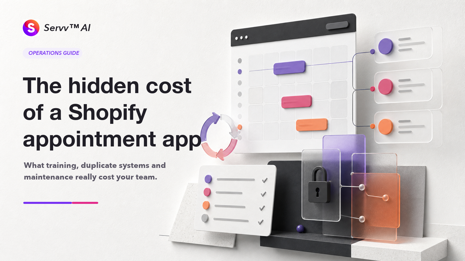 ServvAI editorial illustration of the hidden operational costs behind a Shopify appointment app